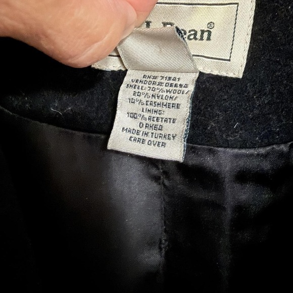 L.L.Bean Vintage L.L. bean black single breasted overcoat peacoat - Picture 5 of 11